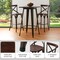 3 Piece Pub Table and Bar Chair Set - Steel Square Bar Table and Bar Chair Set
